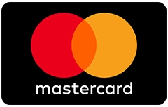 Two interlocking circles in red and orange, with the word "mastercard" in lowercase letters below, signify the logo of a global financial services company specializing in mobile iv therapy.